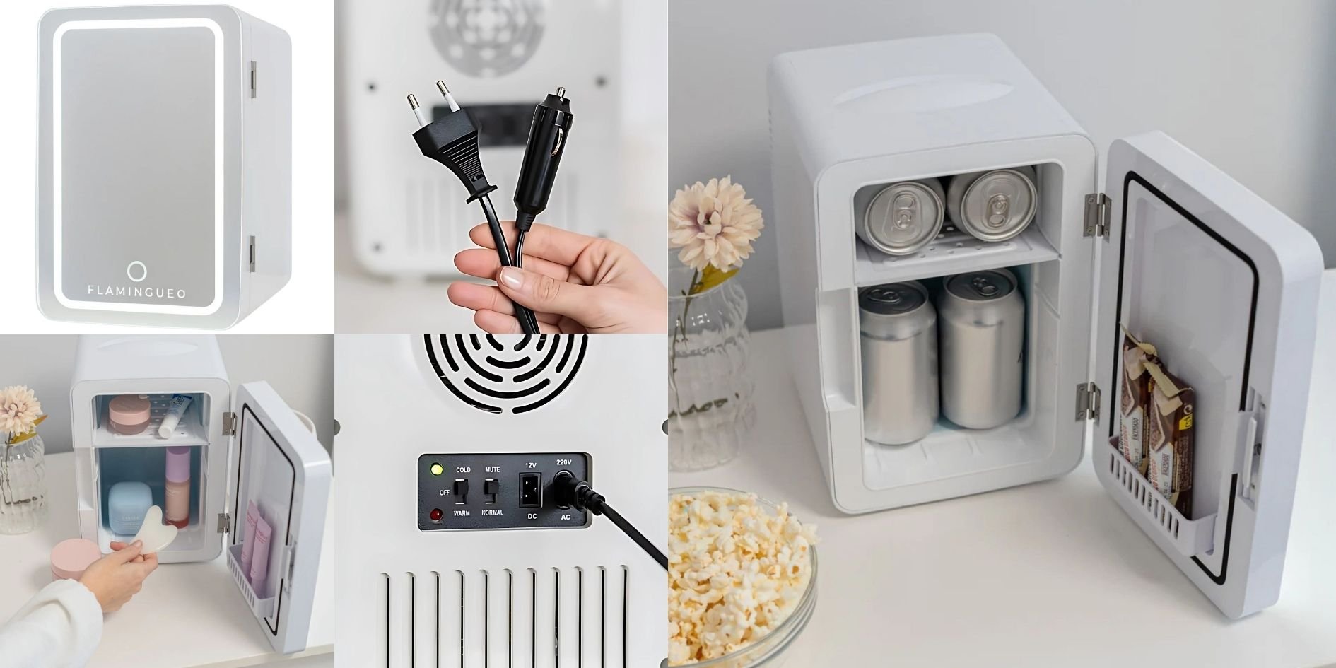 Aynalı Kozmetik Mini Buzdolabı 6.5Litre - Flamingueo